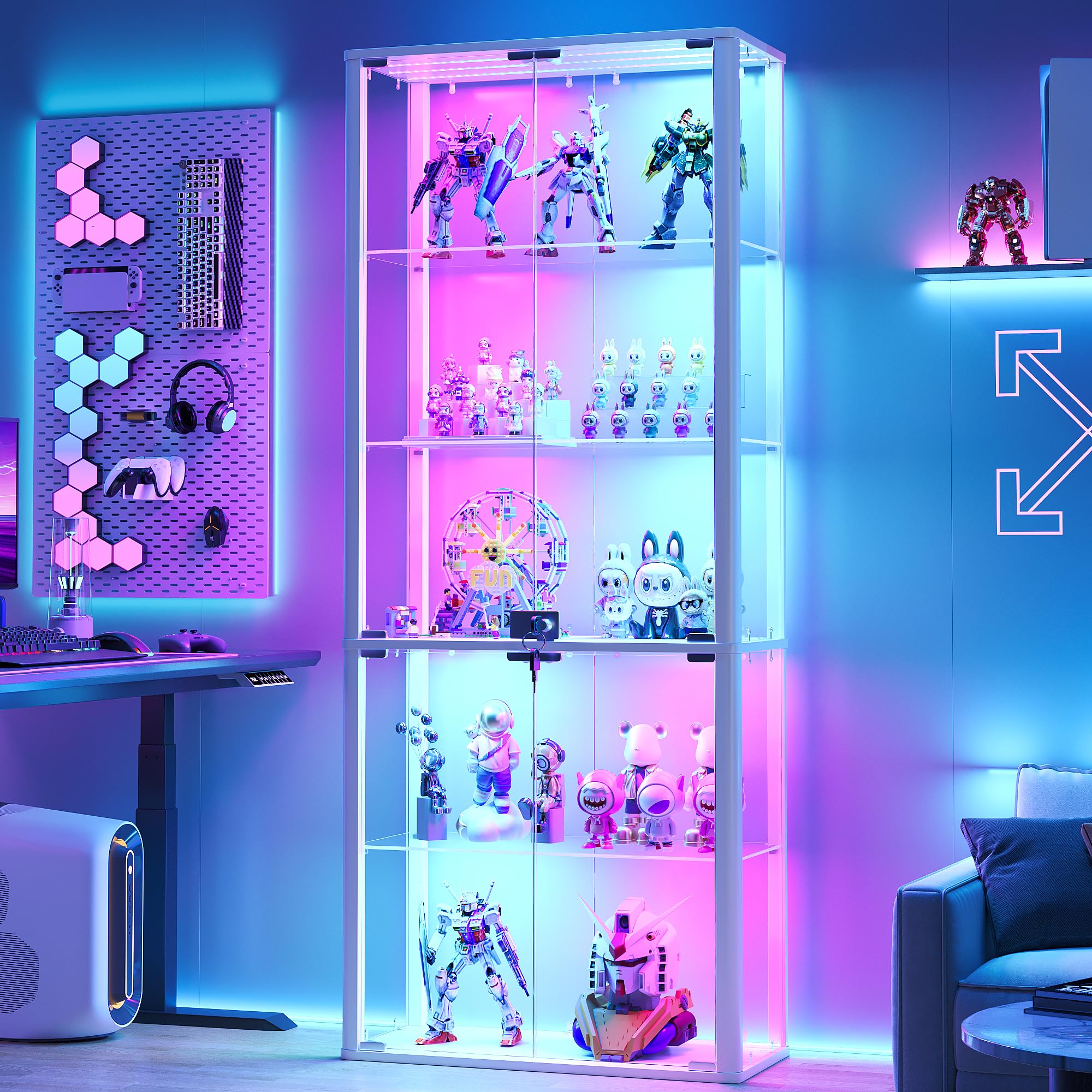 Amazon.co.jp: Lvifur コレクションケース フィギュアケース 5段 幅60